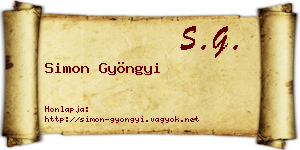 Simon Gyöngyi névjegykártya
