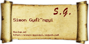 Simon Gyöngyi névjegykártya